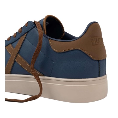 MUNICH 8080112 RETE112 Sneakers in Pelle Blu Cuoio