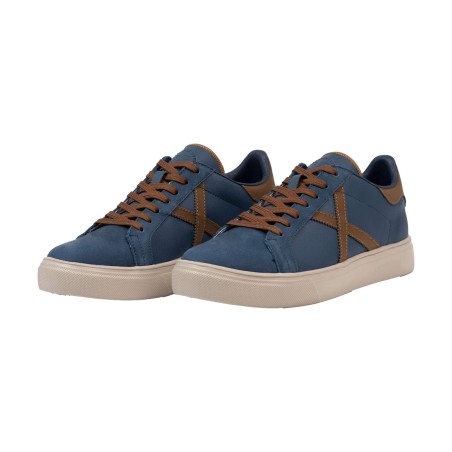 MUNICH 8080112 RETE112 Sneakers in Pelle Blu Cuoio
