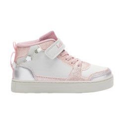 Lelli Kelly GIOIELLO Scarpe Bambina Sneakers Mid con Lacci Elastici Bianco Grigio Rosa