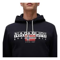 Napapijri NP0A4I1D0411 B-AYLMER H WINT Felpa Uomo Con Cappuccio E Logo Stampato Black 2