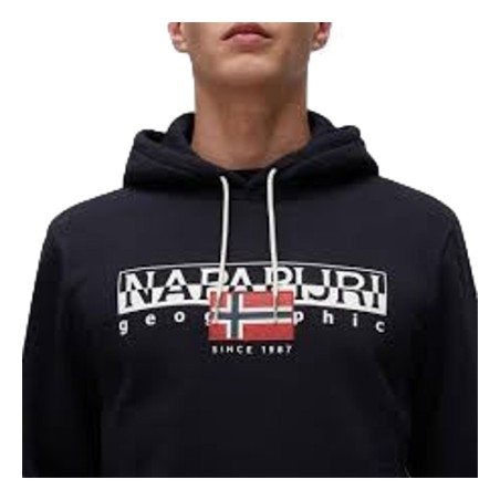Napapijri NP0A4I1D0411 B-AYLMER H WINT Felpa Uomo Con Cappuccio E Logo Stampato Black
