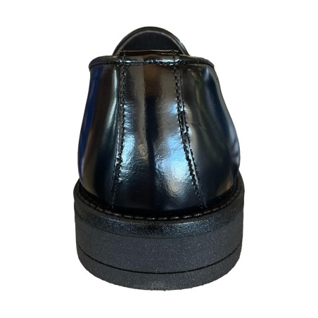 BRUSCIANO Made In Italy 001G Mocassino Uomo Con Accessorio In Vera Pelle Abrasivato Nero 