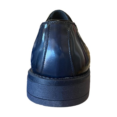 BRUSCIANO Made In Italy 600 Scarpe Uomo Stringate In Vera Pelle Abrasivato Blu