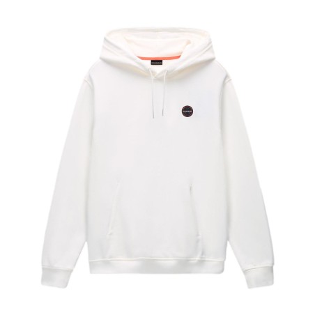 Napapijri NP0A891L206 B-BADGE H Felpa Uomo Con Zip E Cappuccio White Heron