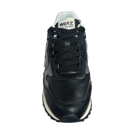 W6YZ 1F08 YAK-M Sneakers Uomo Stringate In Vera Pelle Nero/Antracite