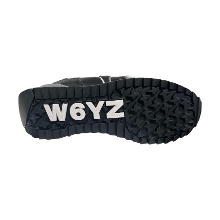 W6YZ 1F08 YAK-M Sneakers Uomo Stringate In Vera Pelle Nero/Antracite