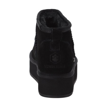 Lumberjack 102243700 GOLDA Mammut Ankle Boot Donna con Pelliccia Platform Nero