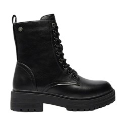 Refresh 172081 Anfibi Donna Stringati Con Zip Laterale Nero