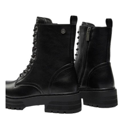 Refresh 172081 Anfibi Donna Stringati Con Zip Laterale Nero