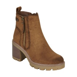 Refresh 173031 Stivaletto Donna Tacco Medio Con Zip Laterale Camel  2