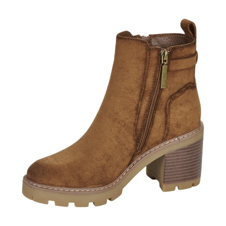 Refresh 173031 Stivaletto Donna Tacco Medio Con Zip Laterale Camel 