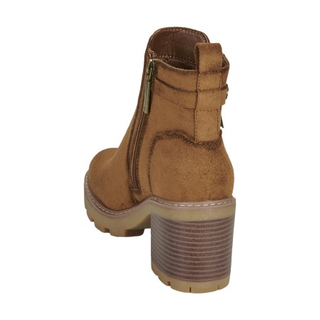 Refresh 173031 Stivaletto Donna Tacco Medio Con Zip Laterale Camel 