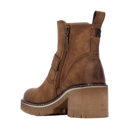 Refresh 172910 Stivaletto Donna Tacco Medio Con Zip Laterale Camel