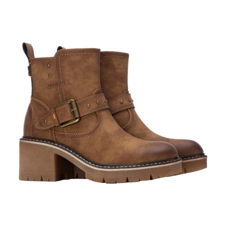 Refresh 172910 Stivaletto Donna Tacco Medio Con Zip Laterale Camel