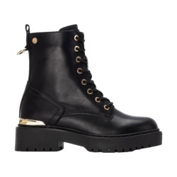 XTI 144391 Anfibi Donna Stringati Con Zip Laterale Nero