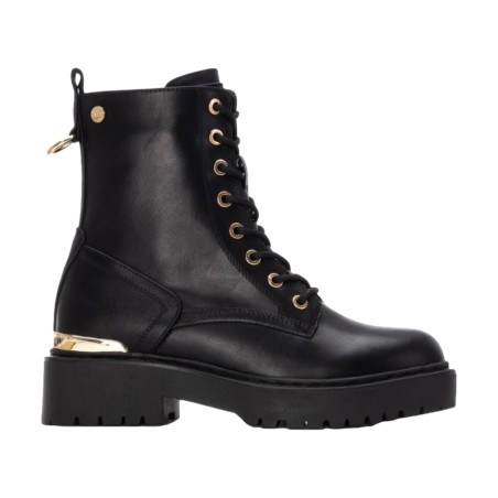 XTI 144391 Anfibi Donna Stringati Con Zip Laterale Nero