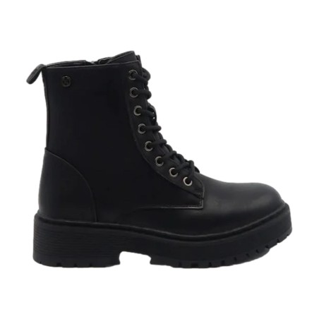XTI 143094 Anfibi Donna Stringati Con Zip Laterale Nero