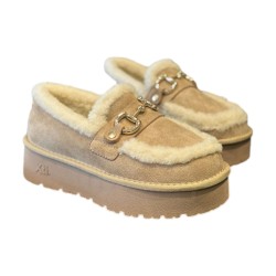 XTI 144720 Mocassino Donna Platform Con Accessorio Beige