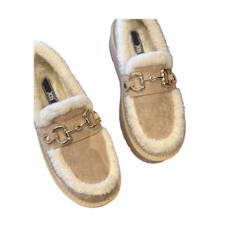 XTI 144720 Mocassino Donna Platform Con Accessorio Beige