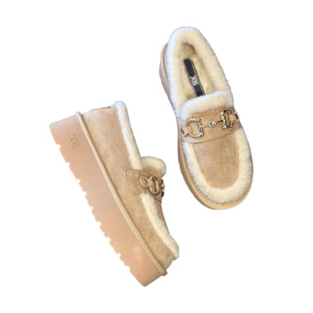 XTI 144720 Mocassino Donna Platform Con Accessorio Beige