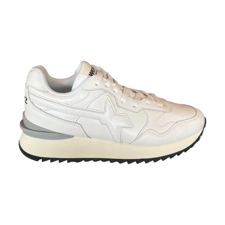 W6YZ  0N06 YAK-M Sneakers Uomo Stringate In Vera Pelle Bianco