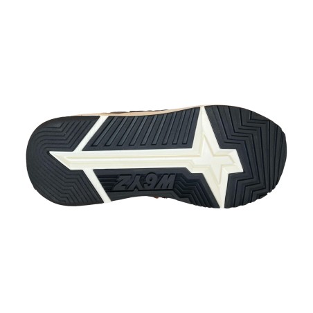 W6YZ 1A69 FLIK-M Sneakers Uomo Stringate In Vera Pelle Nero/Antracite/Grey