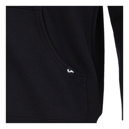 Joma 102109 100 JUNGLE Felpa Uomo in Cotone Garzato con Zip e Cappuccio Nero