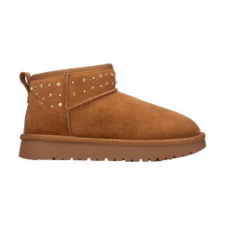XTI 144603 Stivaletto Donna Basso Con Borchie Camel