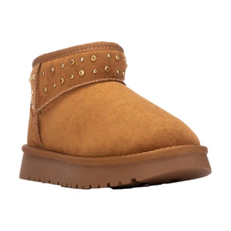 XTI 144603 Stivaletto Donna Basso Con Borchie Camel