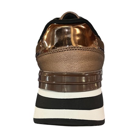  Renato Balestra  ZS20 Sneakers Donna Platform Stringate Con Zip Laterale Bronzo