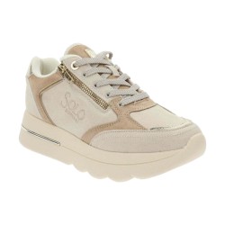 Solo Soprani SSW522P02 BARBARA Sneakers Donna Stringate Nabuk Beige