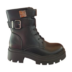  Renato Balestra RB3623 Anfibi Donna Stringate Con Zip Laterale Nero