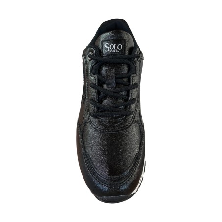 Solo Soprani SSW523P03 PREMIUM Logo Sneakers Donna Stringate Nero