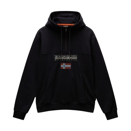 Napapijri NP0A4I5E0411 BURGEE HZH 2.0 Felpa Con Cappuccio Black