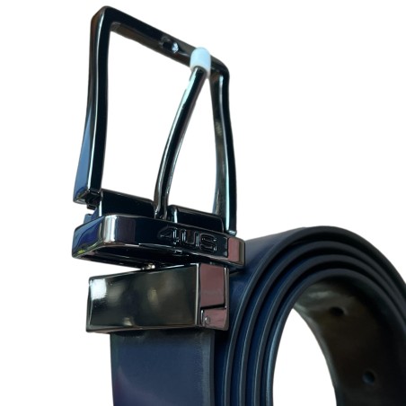 Paciotti 4 US 10243 Cintura Uomo Double Face In Vera Pelle Nero Blu