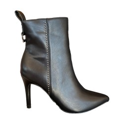 Braccialini B20 Tronchetto Donna Tacco Alto Zip Laterale Nero