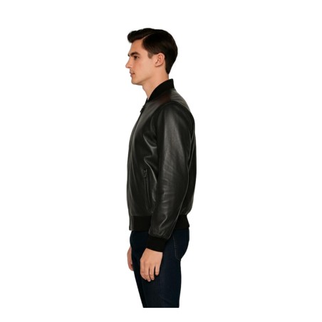 Urban Ring UR9140010  Giubbotto Bomber Uomo Con Colletto e Polsini a Costine Nero
