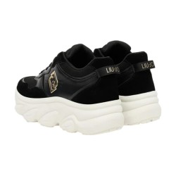 LIU JO STEFFY01 Sneakers Donna Stringate Platform con Logo Laterale Black 2