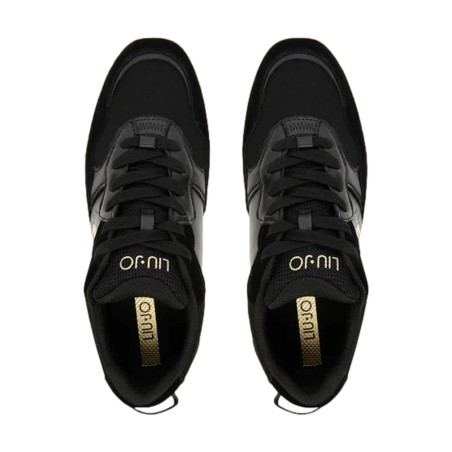 LIU JO STEFFY01 Sneakers Donna Stringate Platform con Logo Laterale Black