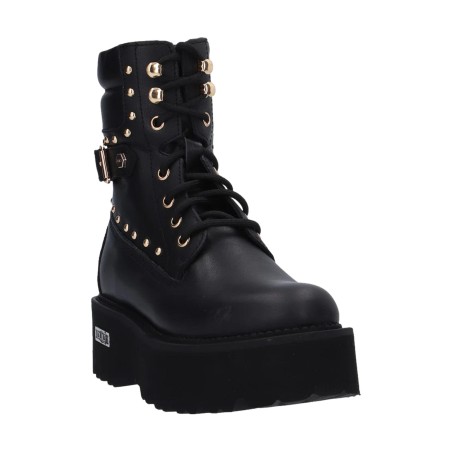 CULT 4641 ROCKY Anfibi Donna Mid Nubuck Stringati Con Zip Laterale Nero