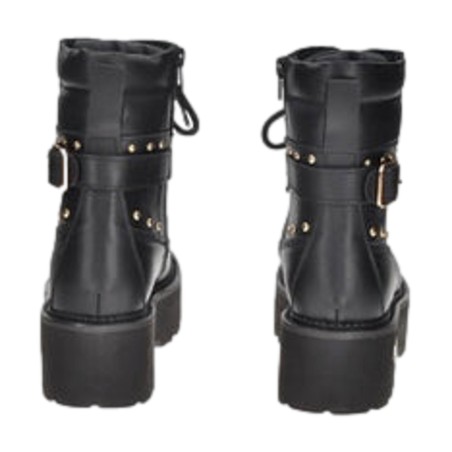 CULT 4641 ROCKY Anfibi Donna Mid Nubuck Stringati Con Zip Laterale Nero