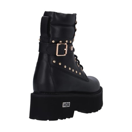 CULT 4641 ROCKY Anfibi Donna Mid Nubuck Stringati Con Zip Laterale Nero