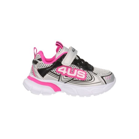 Paciotti 4US K251057 Sneakers Bambina Con Lacci Elastici e Strappo Grigio Nero Fucsia