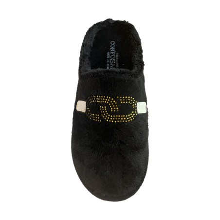 Confosana 5072 VEGA Pantofola Donna Made In Italy Con Plantare Estraibile Nero