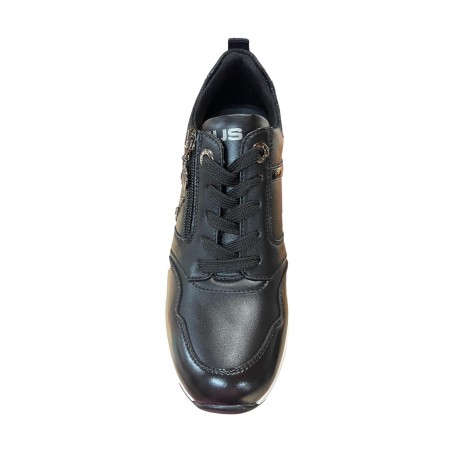 Paciotti 4BX112 Sneakers Donna Con Zeppa Stringate Con Zip Laterale Nero