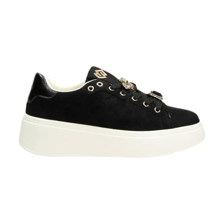 Gold & Gold GB879 Scarpe Donna Sneakers Stringate Con Accessorio Nero