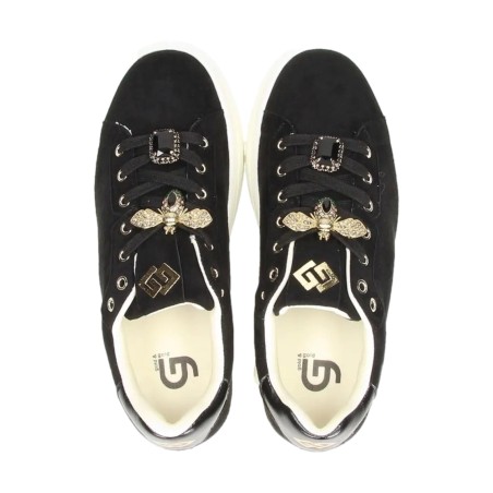 Gold & Gold GB879 Scarpe Donna Sneakers Stringate Con Accessorio Nero
