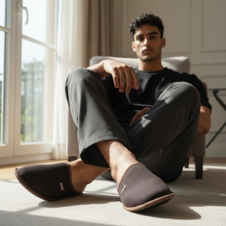 Confosana 103 ABENUZ Pantofola Uomo Made In Italy Marrone