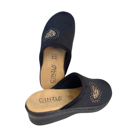 Cinzia Soft NG777 002 Pantofola Donna Made in Italy Nero
