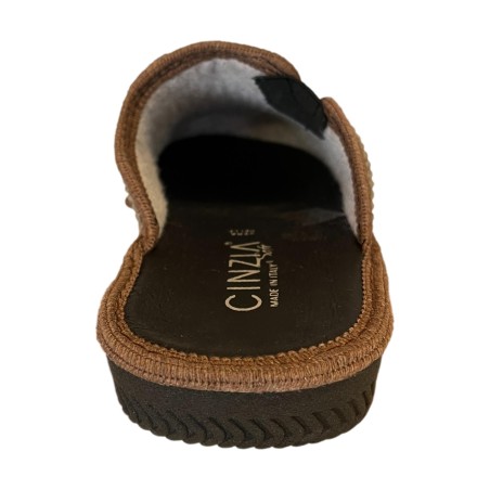 Cinzia Soft LFU116 002 Pantofola Uomo Made In Italy Marrone